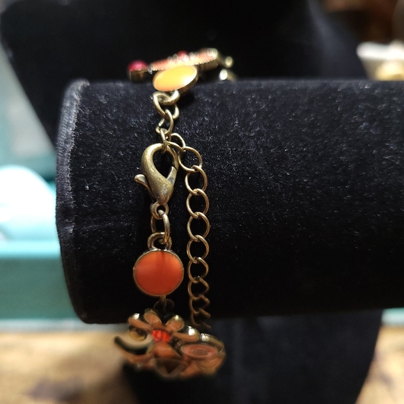 Brass Enamel Flower Bracelet - Picture 2 of 6